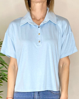 susy mix - polo m/manica - celeste