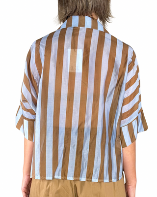 Habiti - Camicia riga larga tencel - CELESTE