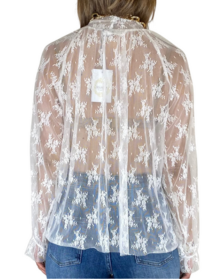 Habiti - Camicia pizzo jabot - BIANCO