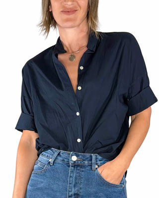 Habiti - Camicia in mussola di cotone - BLU