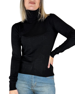Haveone - Maglia basic collo alto - NERO