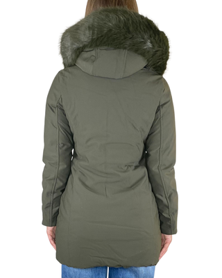 Habiti - Giaccone slim tessuto tecnico - VERDE MILITARE