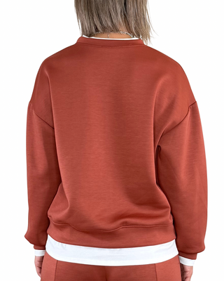 Habiti - Coordinato scuba t-shirt - MATTONE