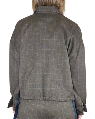 Vicolo - Camicia corta check rouges e coulisse - MORO