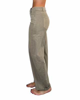 Habiti - Jeans barrel bull denim - BEIGE