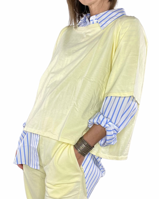 susy mix - felpa m/manica con pantalone baloon - giallo