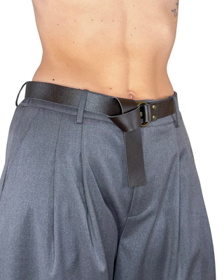 Haveone - Pantalone palazzo elastico dietro - GRIGIO