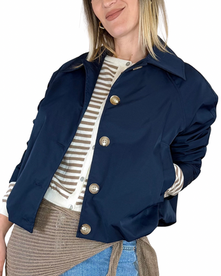 Habiti - Trench corto leggermente imbottito - BLU