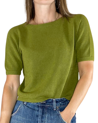 vicolo - maglia m/manica viscosa - verde oliva