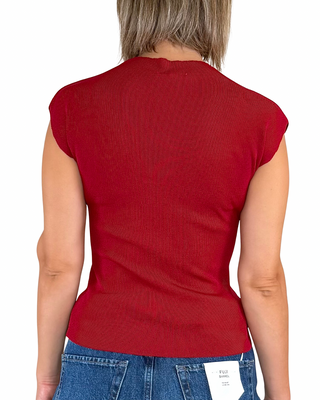 Habiti - T-shirt in filo spalla larga - ROSSO INDIA