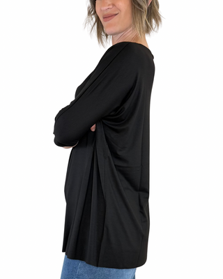 Vicolo - T-shirt over taglio vivo - NERO