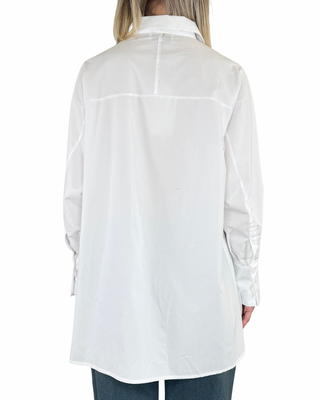 Souvenir - Camicia over aperture laterali - BIANCO