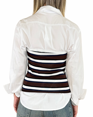 Vicolo - Top a fascia a righe - MORO