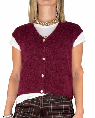 Habiti - Gilet baby alpaca - BORDEAUX