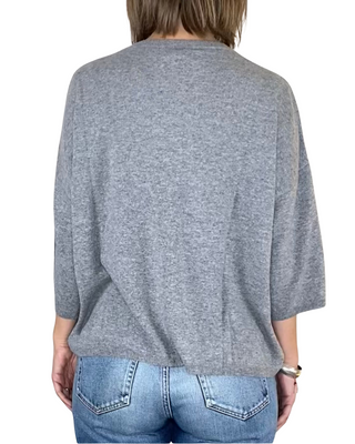 vicolo - maglia a scatola c/maniche 3/4 - grigio