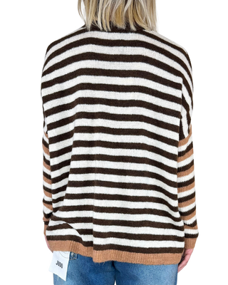 Haveone - Maglia over righe - MORO