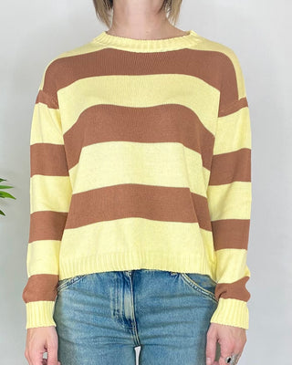 Habiti - Maglia cotone righe - GIALLO