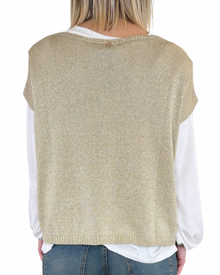 Souvenir - Gilet scatola lurex - ORO