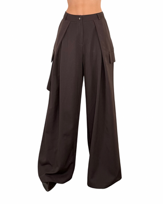 Habiti - Pantalone ampio cargo - MORO