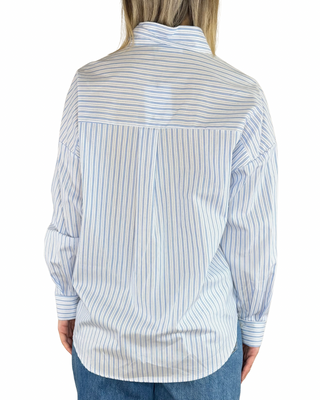 Habiti - Camicia bastoncino filo lurex - AZZURRO