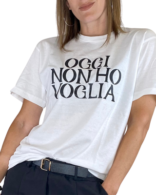 Susy Mix - T-shirt lunga "Oggi non ho voglia" - BIANCO