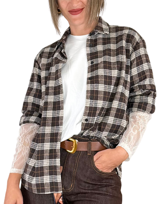 Habiti - Camicia flanella check - MORO/BURRO