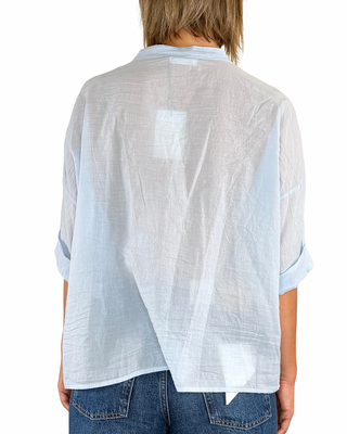 Habiti - Camicia scatola in mussola - CELESTE