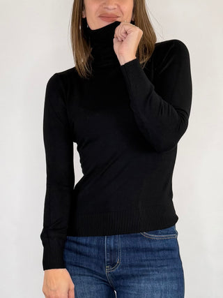 Susy Mix - Maglia slim collo alto - NERO