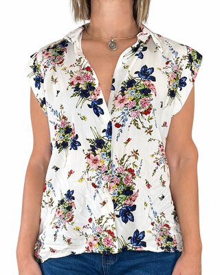 Habiti - Camicia Brigitte in fiocco di viscosa - BLU