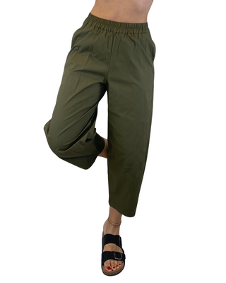 habiti - pantalone japan popeline - verde militare