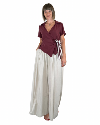 CADì - Camicia incrociata in modal - BORDEAUX