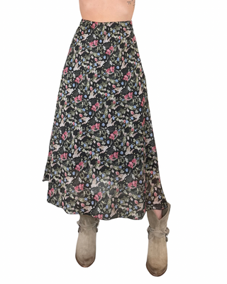 Habiti - Gonna fantasia tencel - NERO