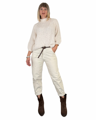 Habiti - Maglia bouclè manica 3/4 - PANNA