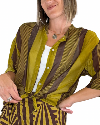CADì - Camicia Margarita misto seta - OLIO