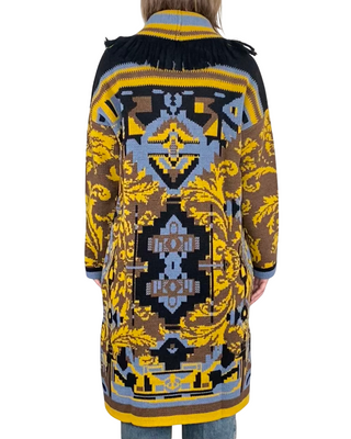 Vicolo - Cardigan lungo etnico con frange - OCRA