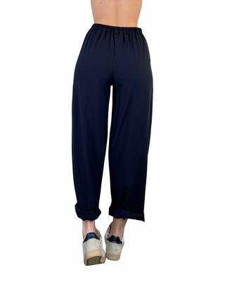 Habiti - Pantalone barrel in tencel - BLU