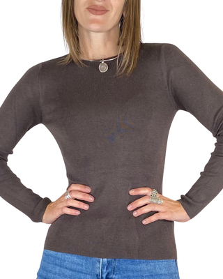 Habiti - Maglia sottile cashmere - MORO