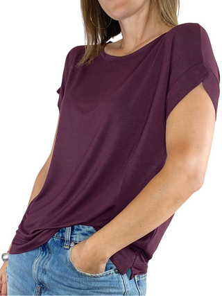 Vicolo - T-shirt scatola viscosa - VINO