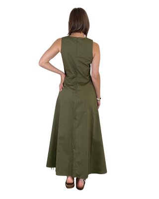 Vicolo - Abito lungo popeline - VERDE MILITARE