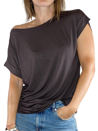 Vicolo - T-shirt scatola viscosa - MORO