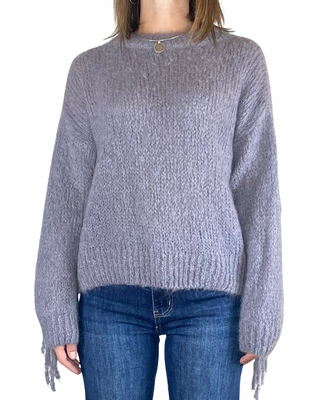 Habiti - Maglia mohair frange - GRIGIO