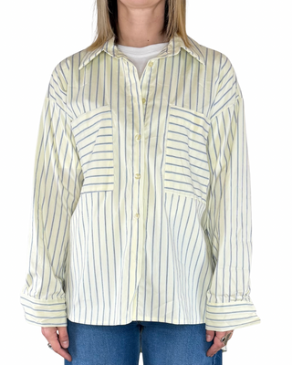 Habiti camicia righe corta davanti gialla - vista frontale