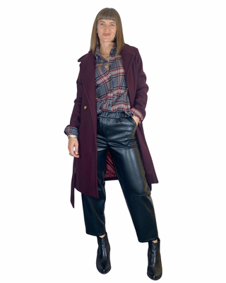 Habiti - Cappotto corto doppiopetto - VINO