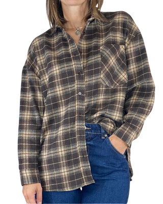 Vicolo - Camicia check flanella - MORO