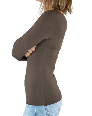 susy mix - t-shirt barchetta m/lunga - moro