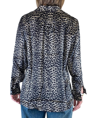 SUSY STAR - Camicia animalier viscosa - NERO
