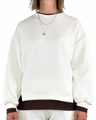 Habiti - Coordinato scuba t-shirt - PANNA