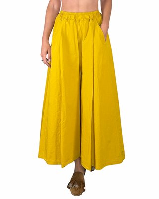 Habiti - Gonna pantalone in cotone - SENAPE