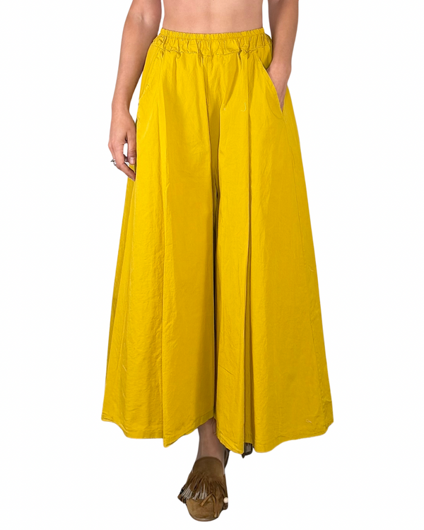 Habiti - Gonna pantalone in cotone - SENAPE