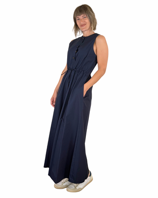 CADì - Chemisier in popeline con coulisse - BLU